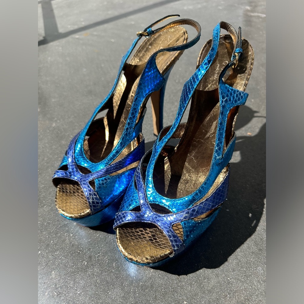 Gucci Snakeskin Slingback heels